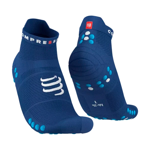 Compressport Pro Racing Socks V4.0 Run Low Sodalite/Fluo Blue